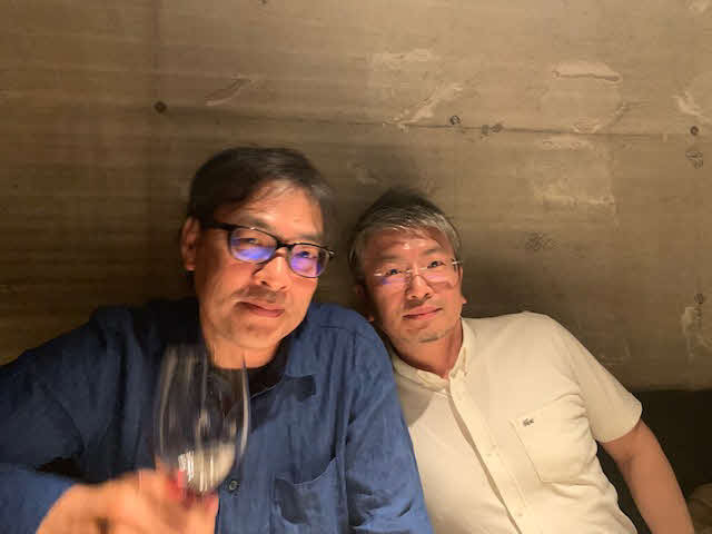 岡山レース部長と大阪からメディア戦略本部に単身赴任の中村副本部長。飲みっぷりがすごい！
